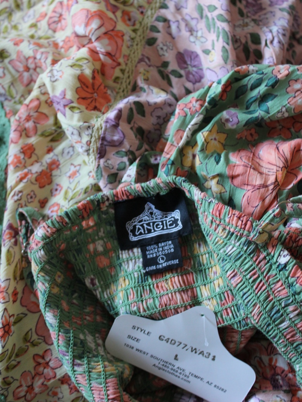 Angie Floral Tiered Maxi Dress in Green, Coral & Lavender - Picture 9 of 9